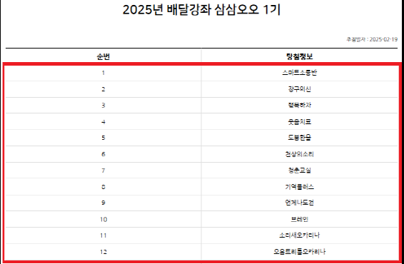 2025배달강좌